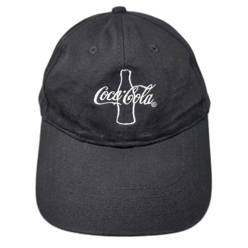 Apollo Coca-Cola Bottle Embroidered Baseball Cap Hat Black White OS Slideback